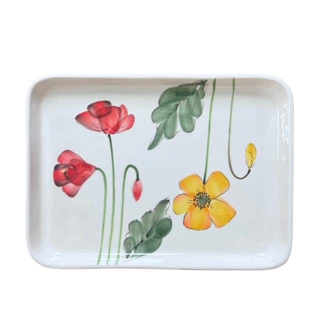 italian ceramic poppy tray